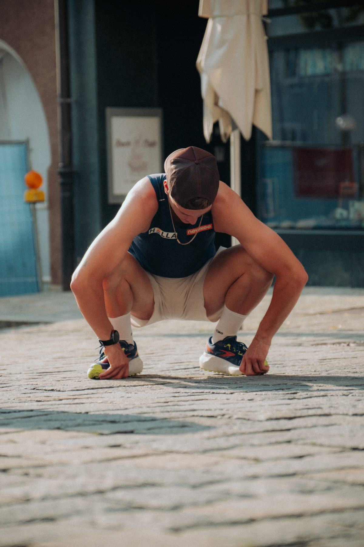Aufwärmen vor dem Lauf